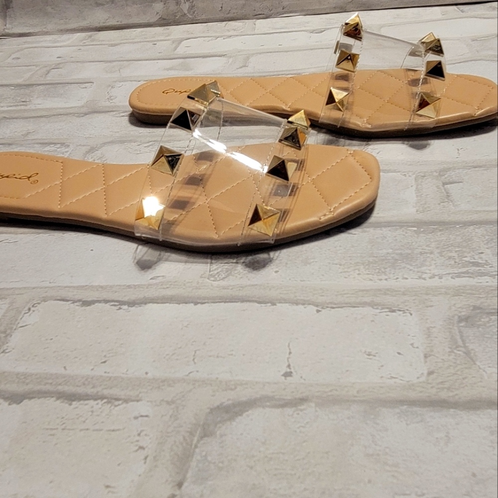 Clear Studded Slides -Sandals - Picture 3 of 5